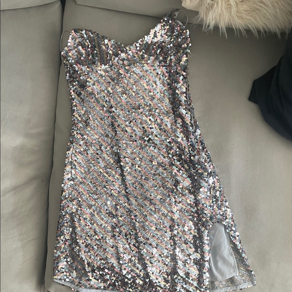 FLL Sequin Strapless Mini Dress